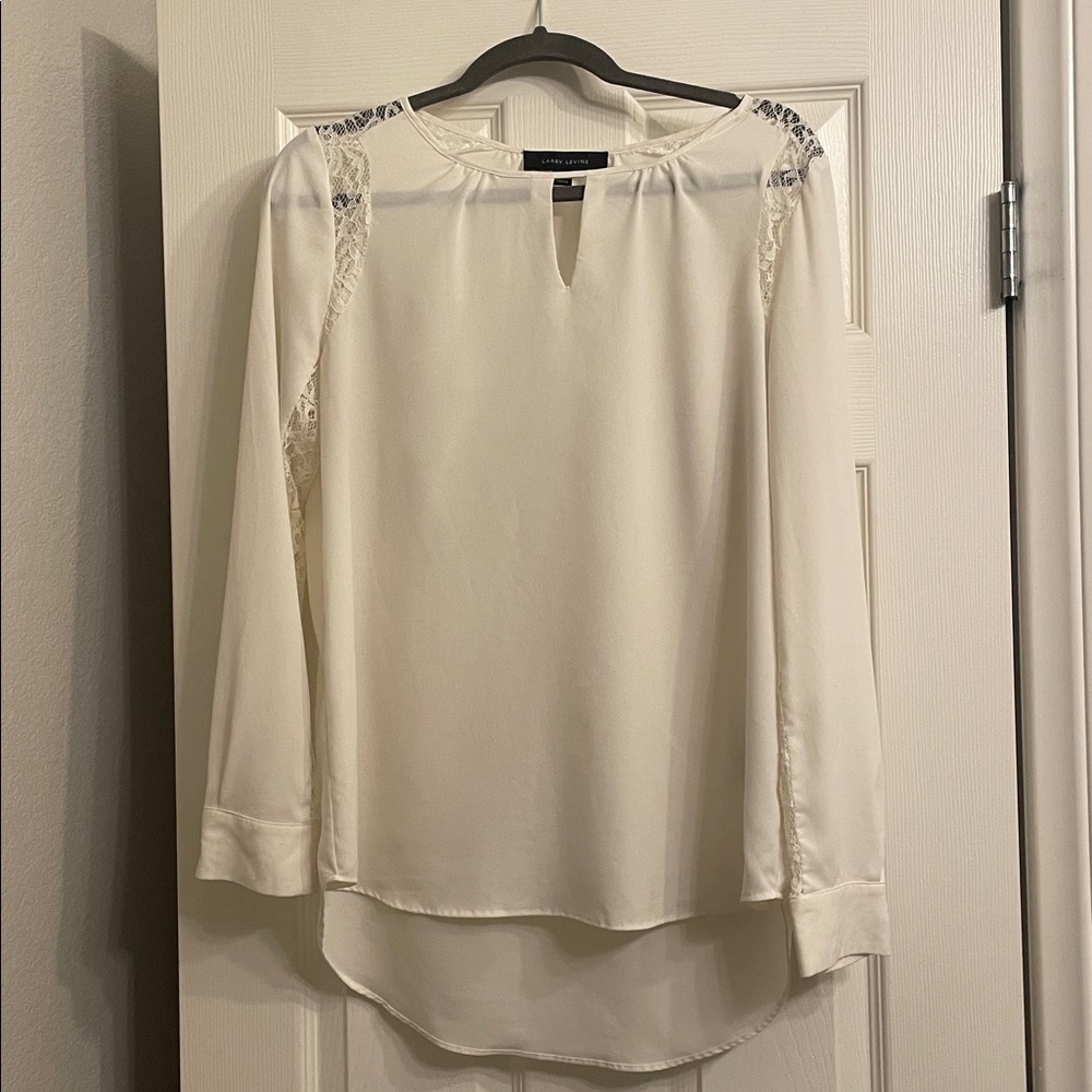 Cream Lace Accent Blouse